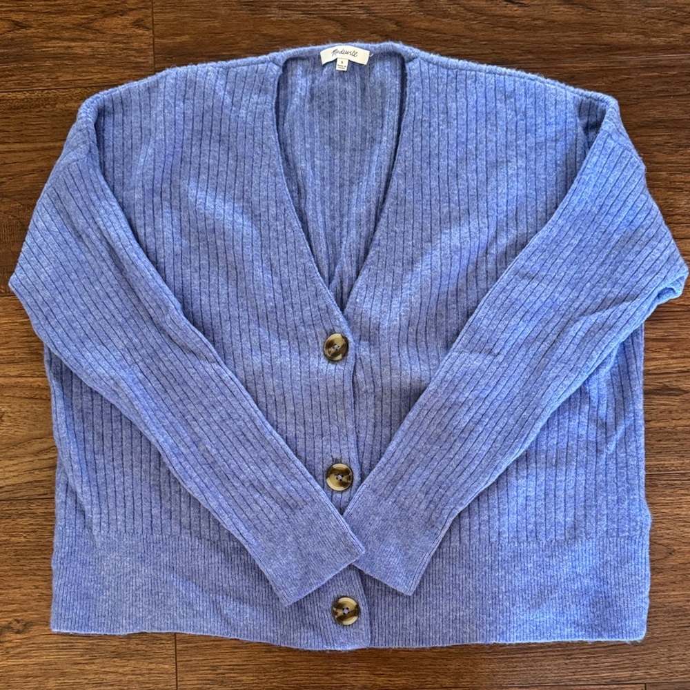 Madewell Blue Button-Up Cardigan